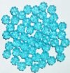 50 8mm Transparent Aqua Daisy Flower Beads